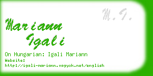 mariann igali business card